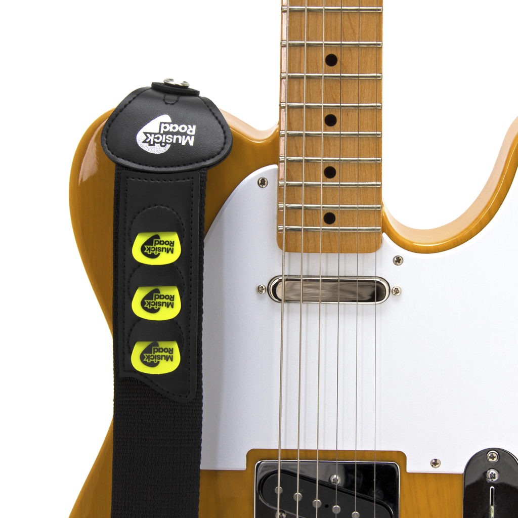 Musick Road Black Guitar Strap Product Design and Branding