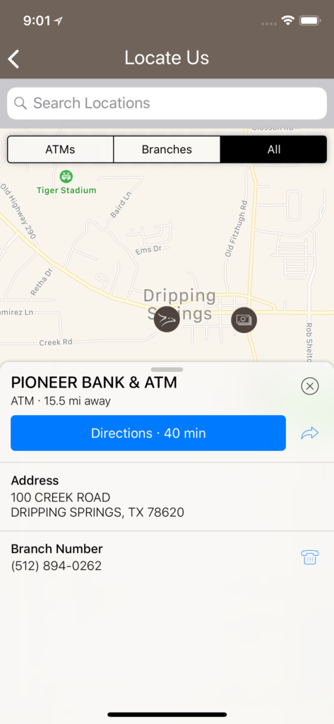Daniel Falquez - UX Portfolio - ATM and Branch Locator for iPhone